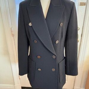A.L.C. Black Knit Wool Pea Coat